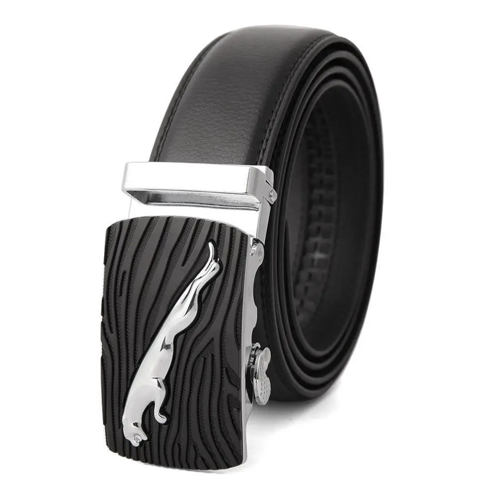 Men's High-End Automatic Buckle Belt Black Genuine Cowhide - Image 31