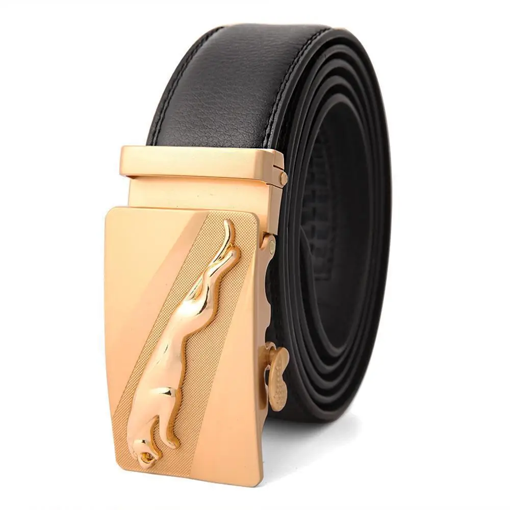 Men's High-End Automatic Buckle Belt Black Genuine Cowhide - Image 35