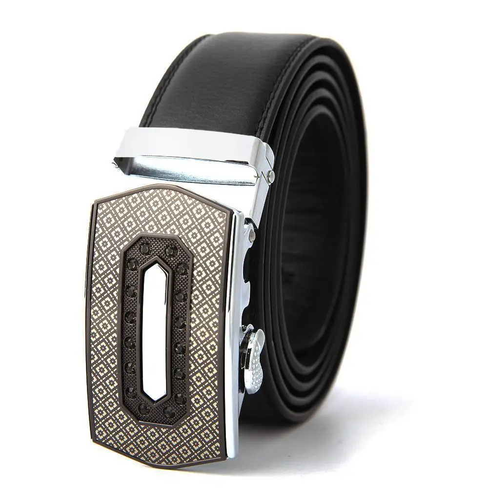 Men's High-End Automatic Buckle Belt Black Genuine Cowhide - Image 36