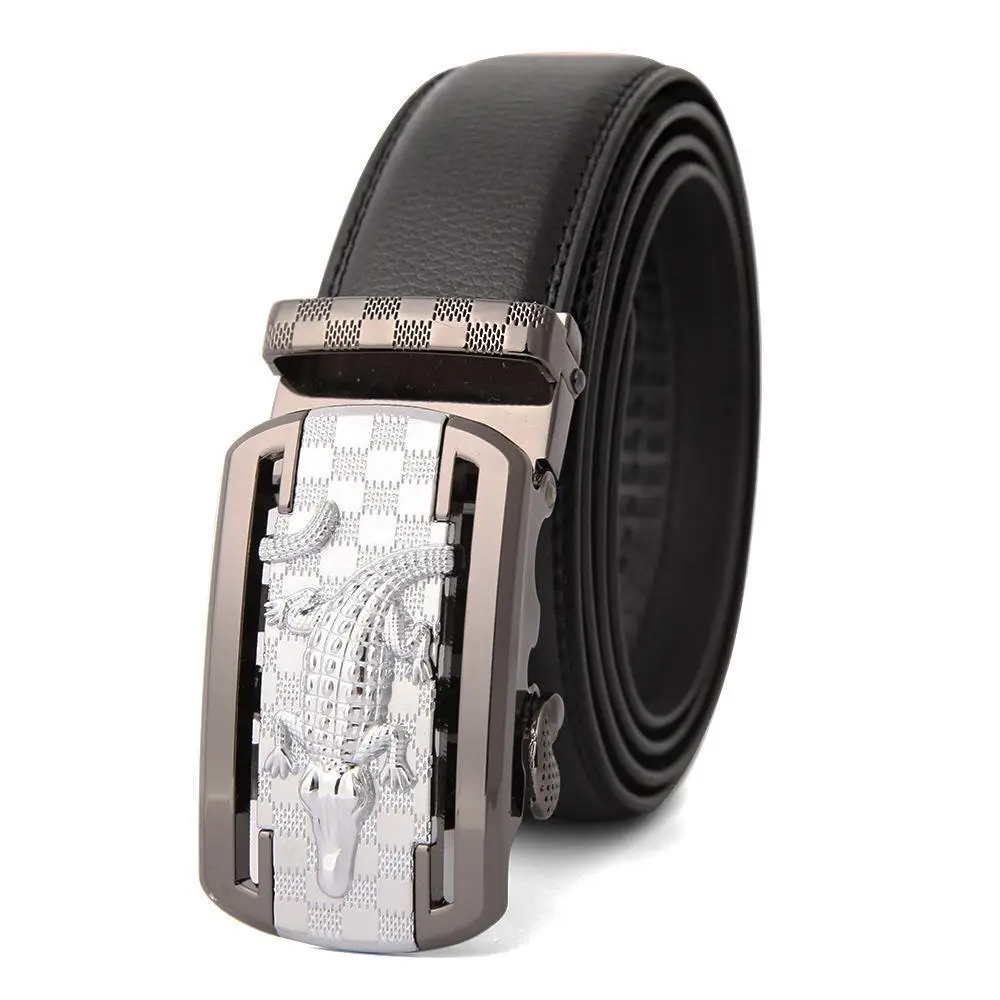 Men's High-End Automatic Buckle Belt Black Genuine Cowhide - Image 37