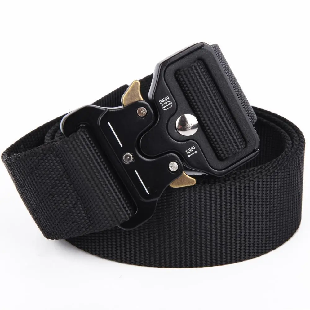 Men's Cobra Buckle Military Nylon Belt Green - Image 7