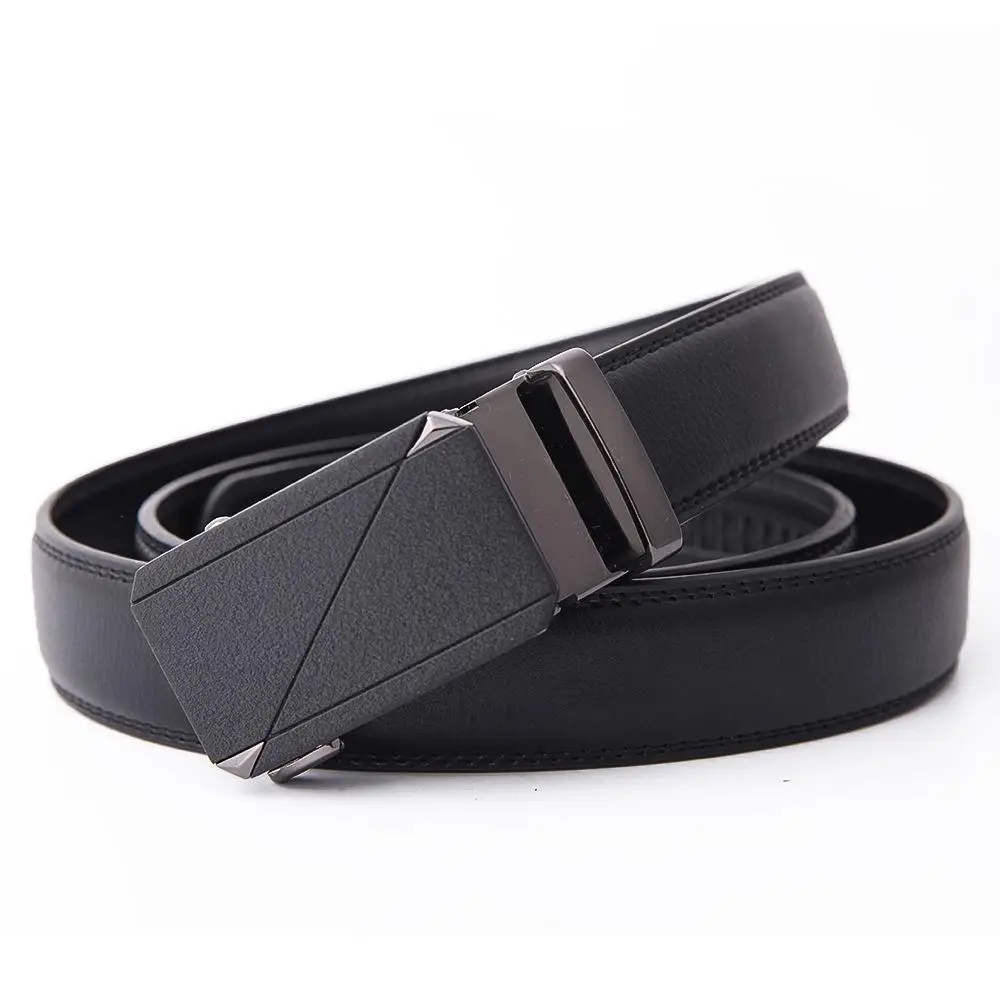 Men's Black Leather Belt with Automatic Buckle 3.5CM - Image 13