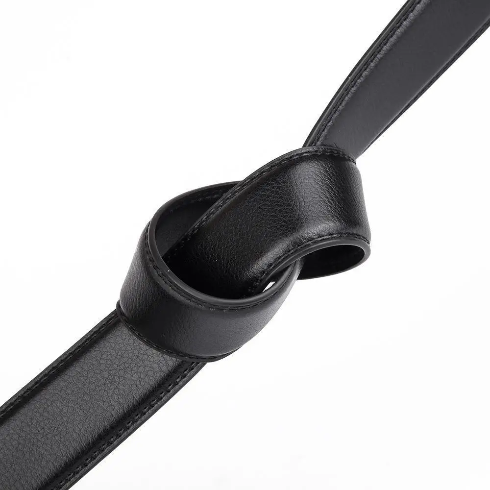 Men's Black Leather Belt with Automatic Buckle 3.5CM - Image 15