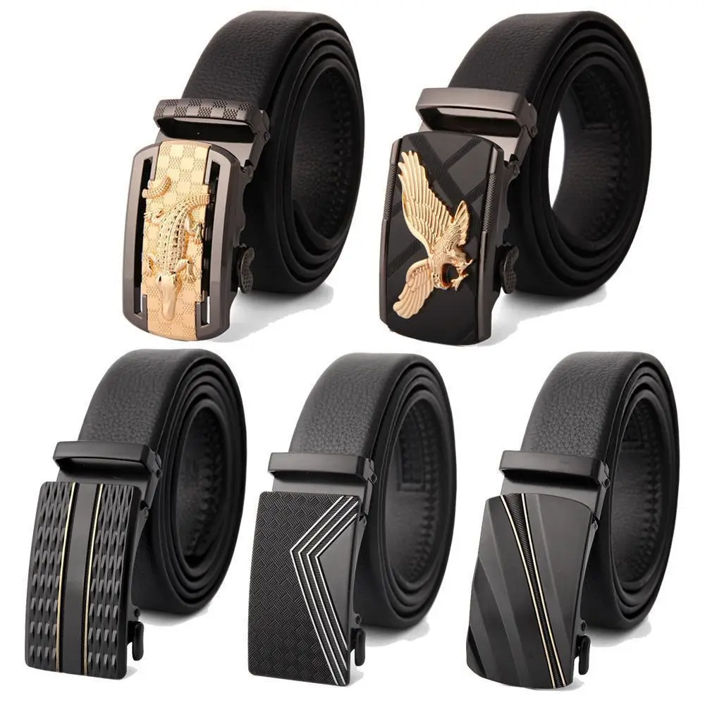 Men's Black Leather Belt with Silver Fire Design Buckle - Image 41