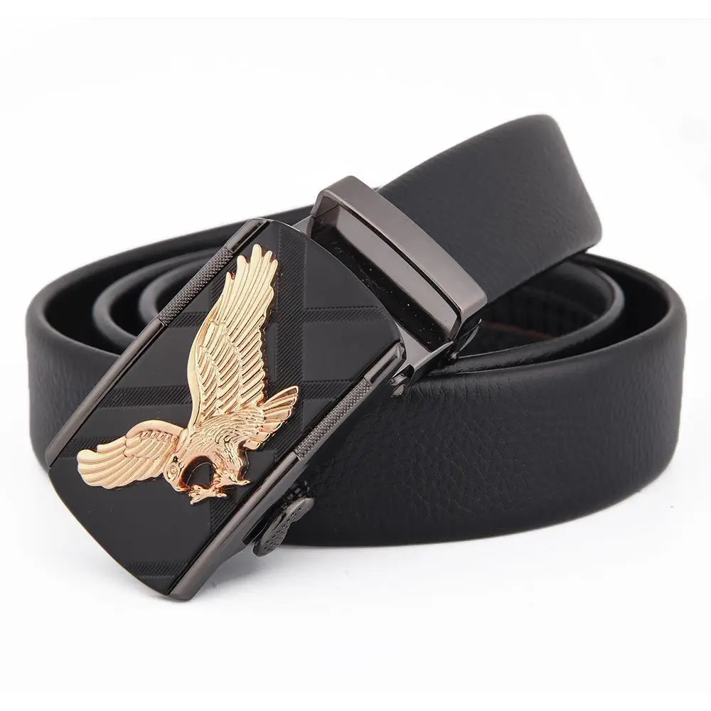 Men's Black Leather Belt with Silver Fire Design Buckle - Image 44