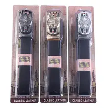 Men's Black Leather Belt with Silver Fire Design Buckle — feature 1