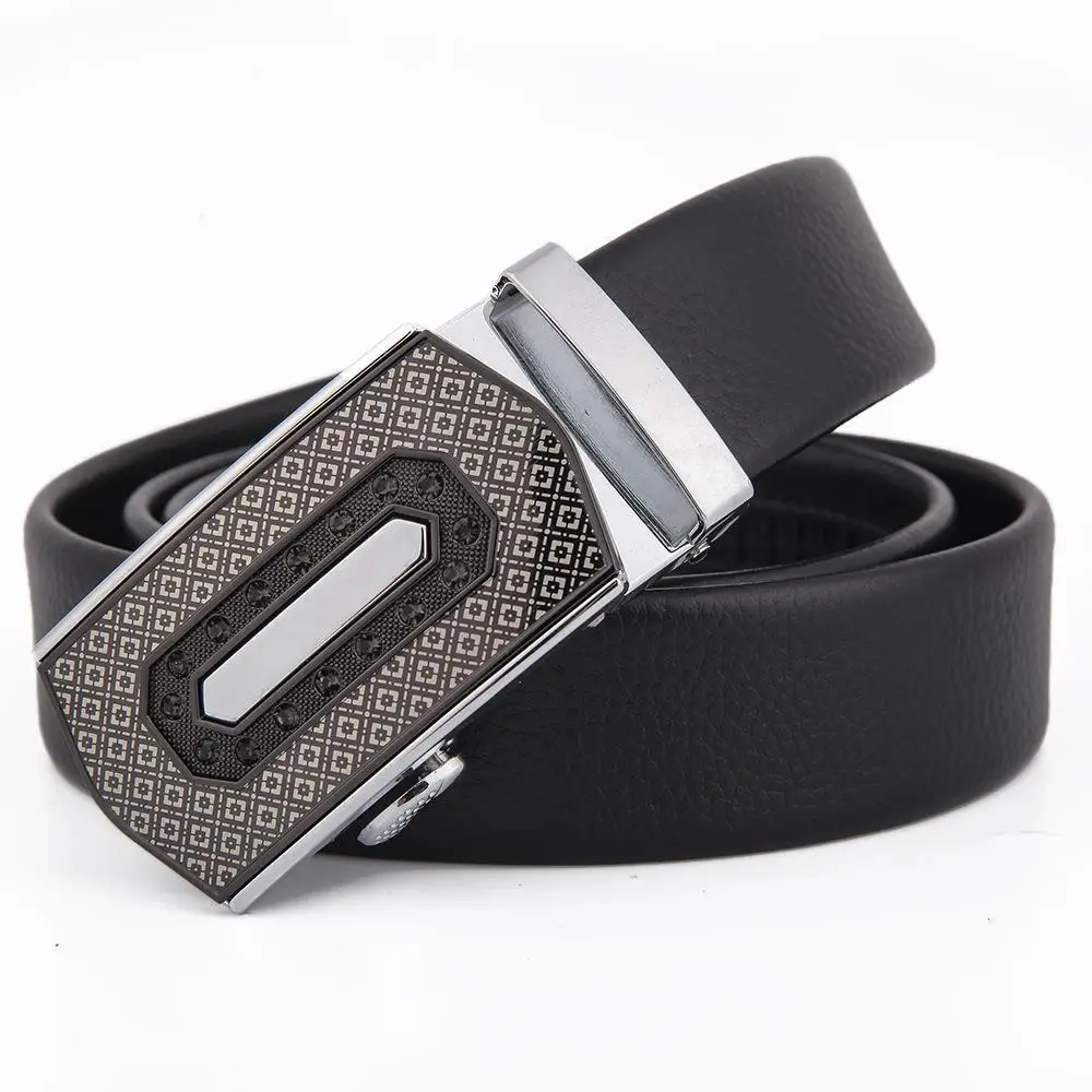 Men's Black Leather Belt with Silver Fire Design Buckle - Image 12