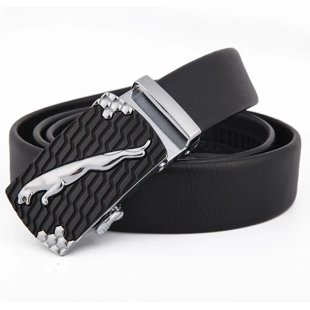 Men's Black Leather Belt with Silver Fire Design Buckle - Image 17