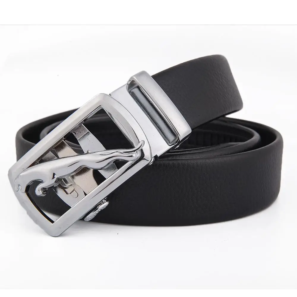 Men's Black Leather Belt with Silver Fire Design Buckle - Image 19