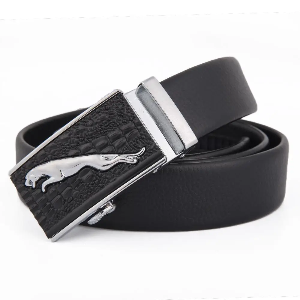 Men's Black Leather Belt with Silver Fire Design Buckle - Image 21