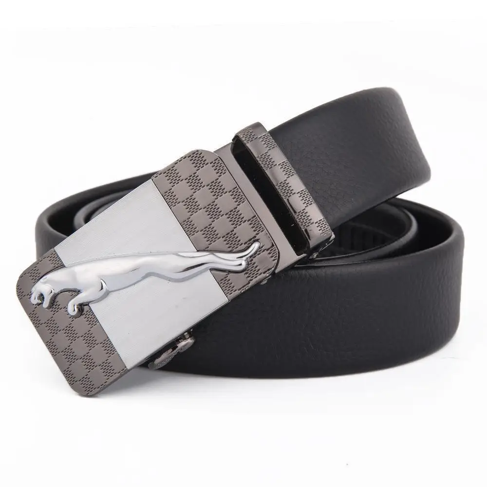 Men's Black Leather Belt with Silver Fire Design Buckle - Image 27