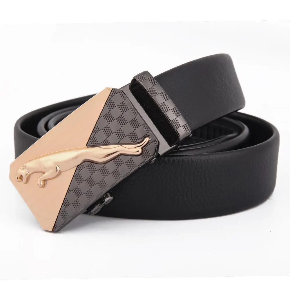 Men's Black Leather Belt with Silver Fire Design Buckle - Image 30