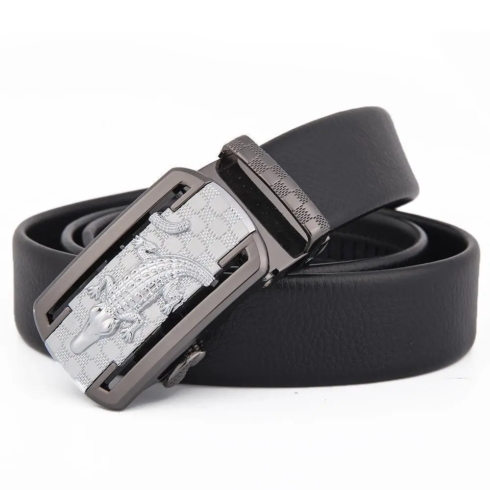 Men's Black Leather Belt with Silver Fire Design Buckle - Image 39