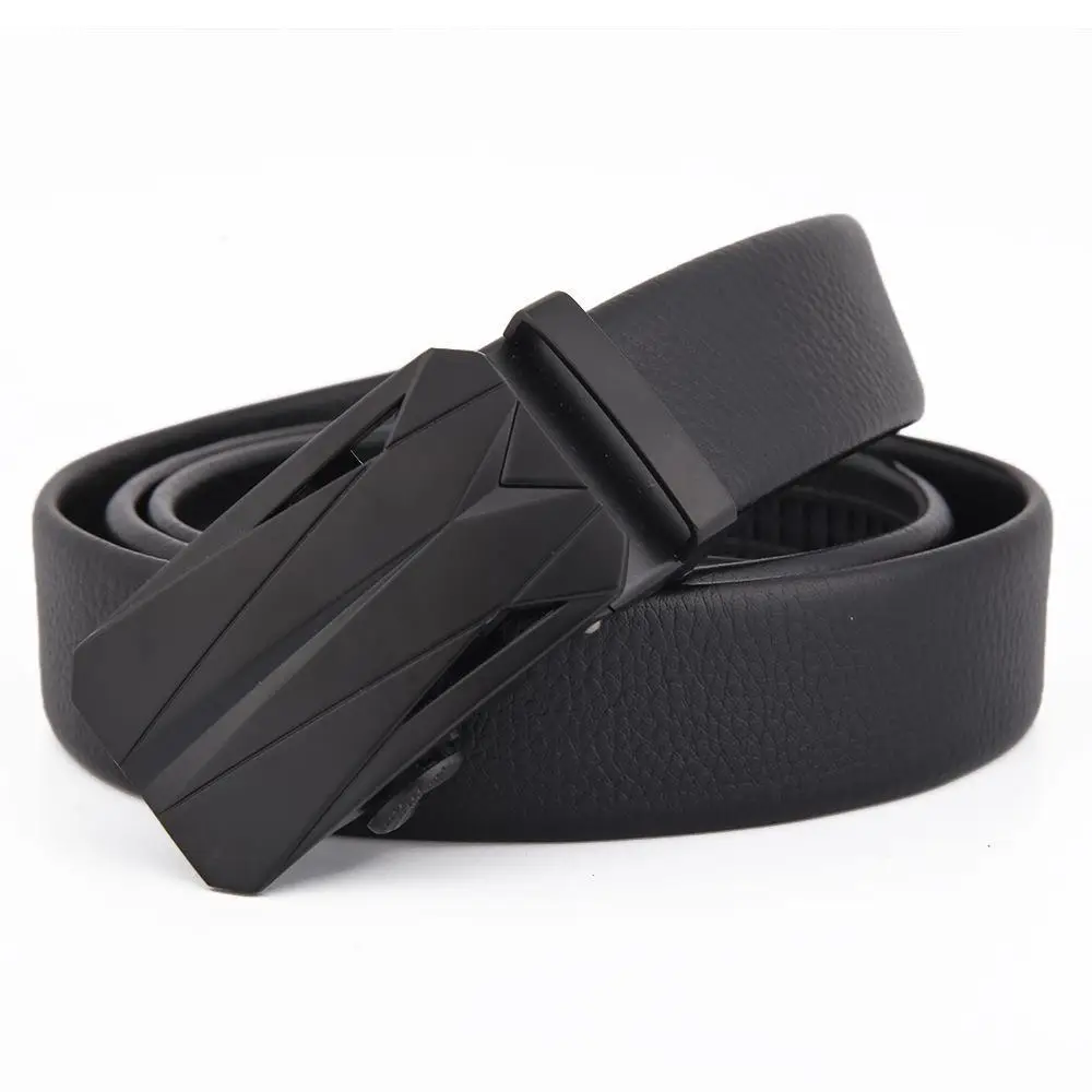 Men's Black Leather Belt with Silver Fire Design Buckle - Image 8