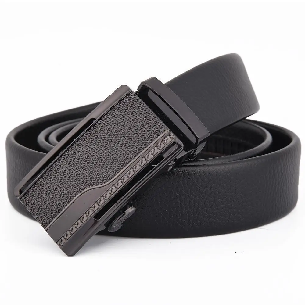Men's Black Leather Belt with Silver Fire Design Buckle - Image 9