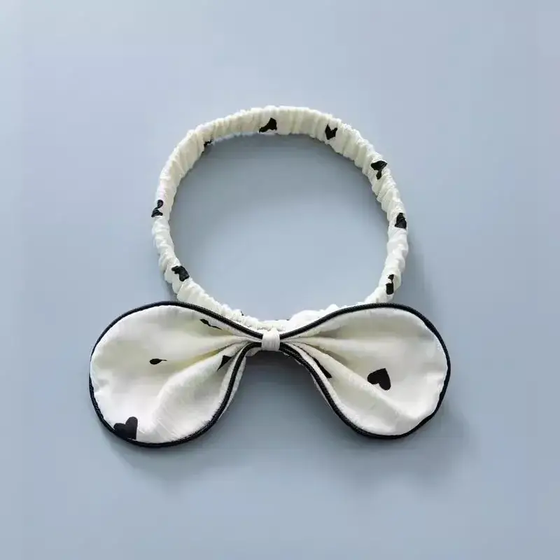 Baby Summer One Piece Set White Heart Bow Headband - Image 3