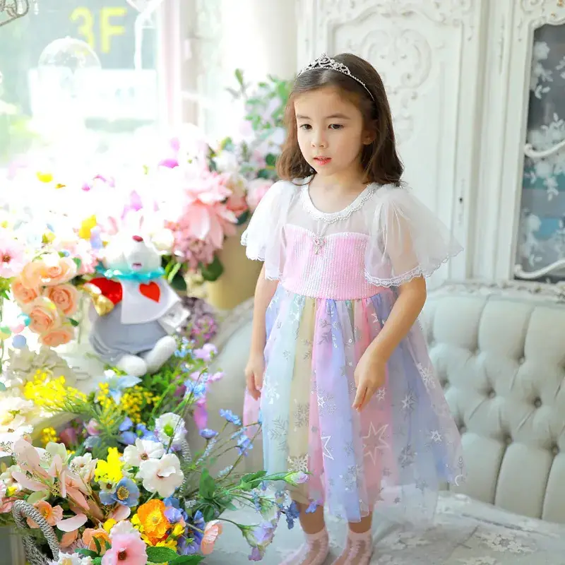 Girls' Pink Sequins Sleeveless Dress 2025 - Image 3