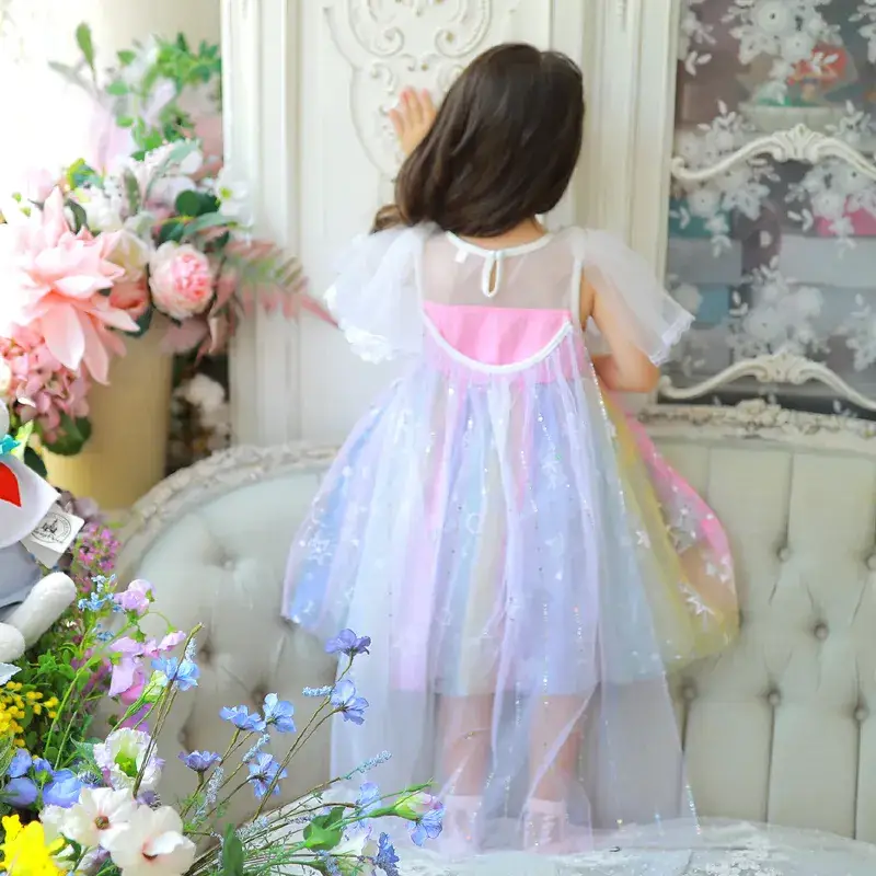 Girls' Pink Sequins Sleeveless Dress 2025 - Image 4