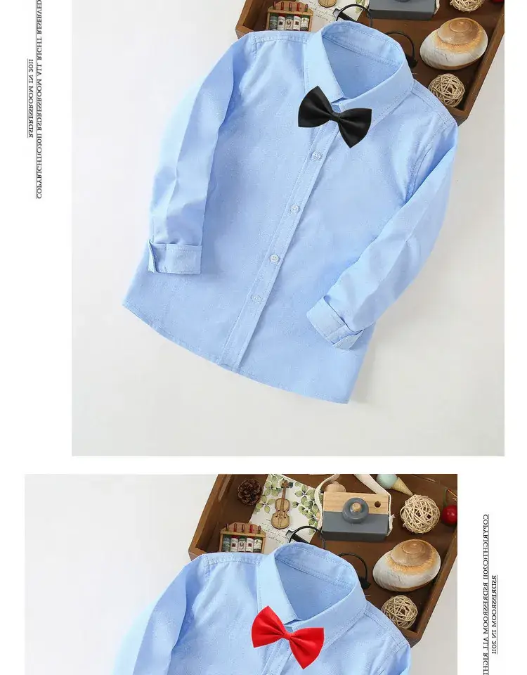 Children's Blue Long Sleeve Shirt Small Medium — feature 6