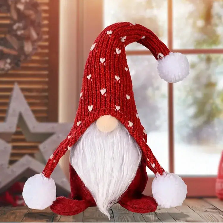 New Rudolph White Beard Faceless Doll Christmas Decorations Forest Old Man Knitted Hat Sitting Posture Doll Ornaments - Image 9