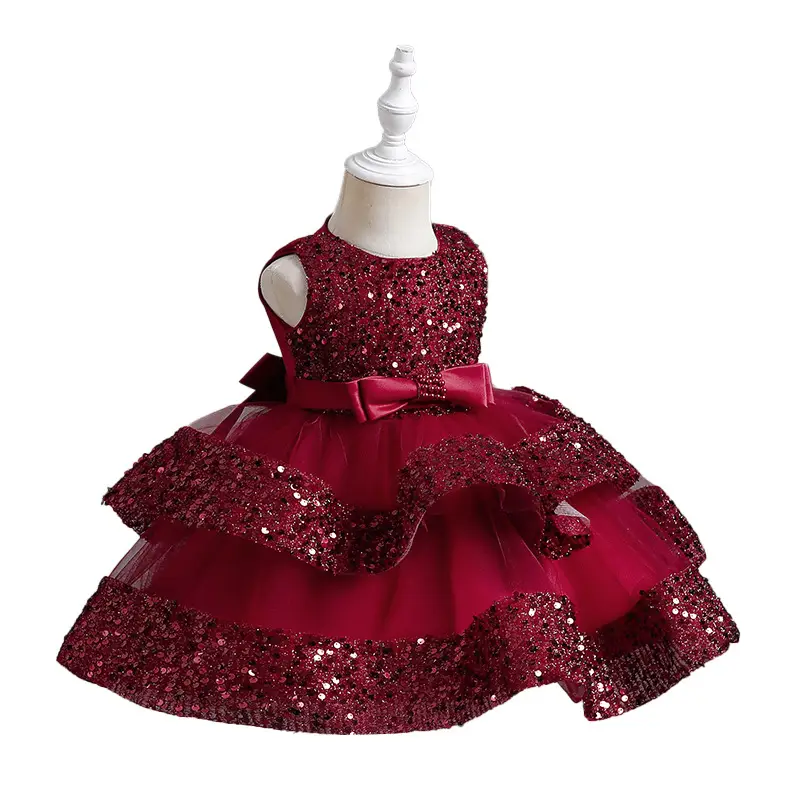 Purple Sequins Princess Dress for Girls One Year Old - Image 10
