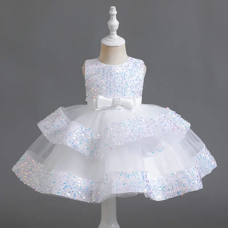 Purple Sequins Princess Dress for Girls One Year Old - Image 2