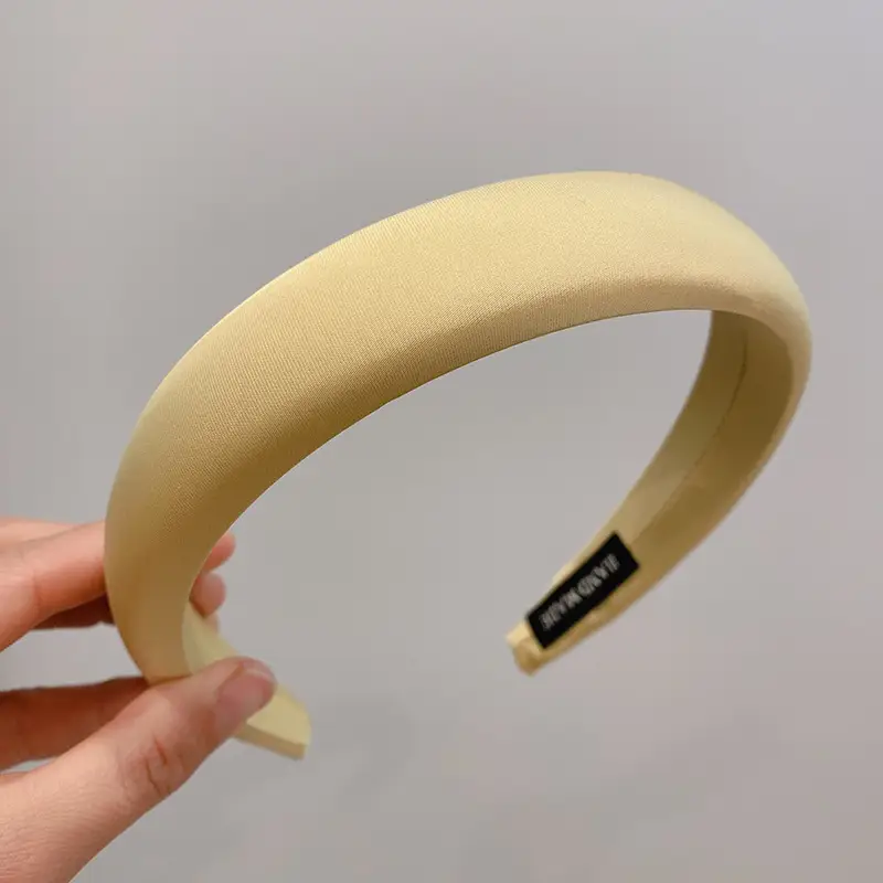 Red Satin Hairband for Women Spring Summer High Cranial Top Wide Edge Sponge Headband - Image 5