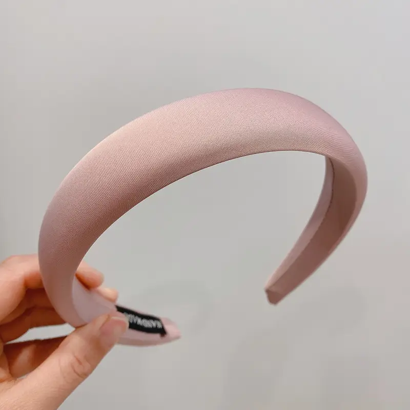 Red Satin Hairband for Women Spring Summer High Cranial Top Wide Edge Sponge Headband - Image 7