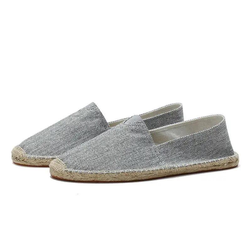 Hemp soles shoes linen cloth shoes straw woven cloth shoes loafers slip-on fisherman shoes men and women woven casual large size canvas shoes
