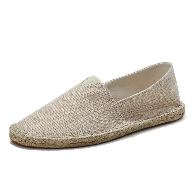 Hemp soles shoes linen cloth shoes straw woven cloth shoes loafers slip-on fisherman shoes men and women woven casual large size canvas shoes