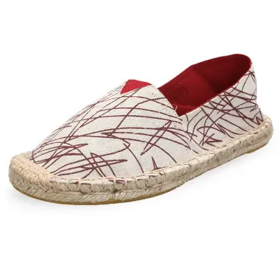Hemp soles shoes linen cloth shoes straw woven cloth shoes loafers slip-on fisherman shoes men and women woven casual large size canvas shoes