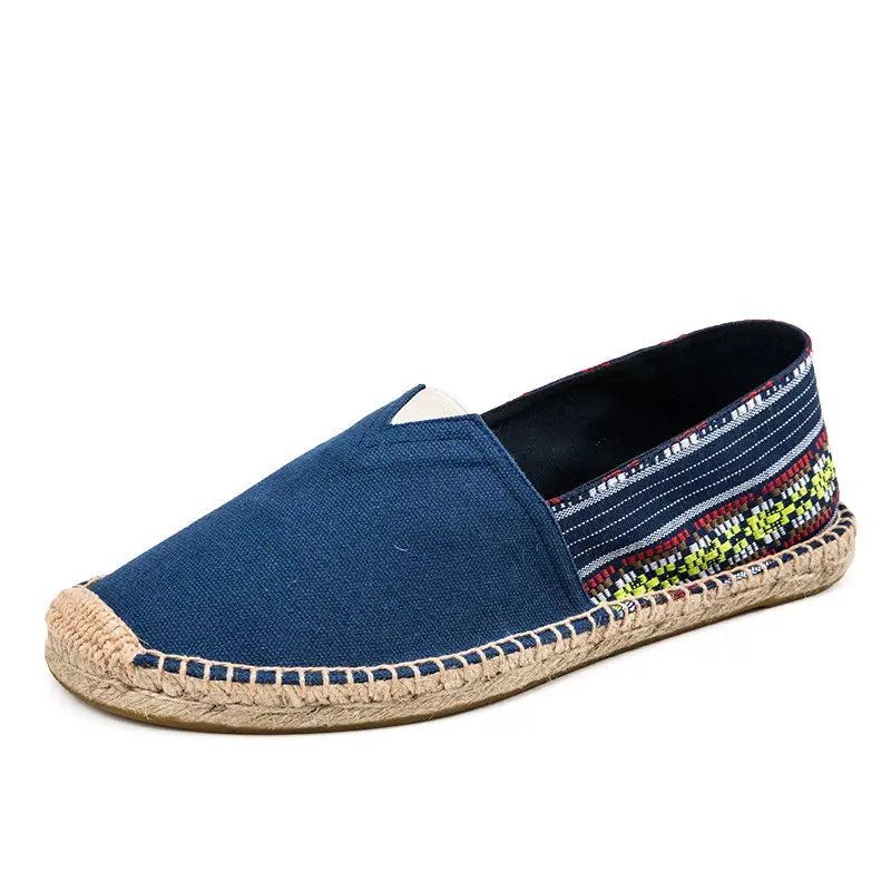 Hemp soles shoes linen cloth shoes straw woven cloth shoes loafers slip-on fisherman shoes men and women woven casual large size canvas shoes