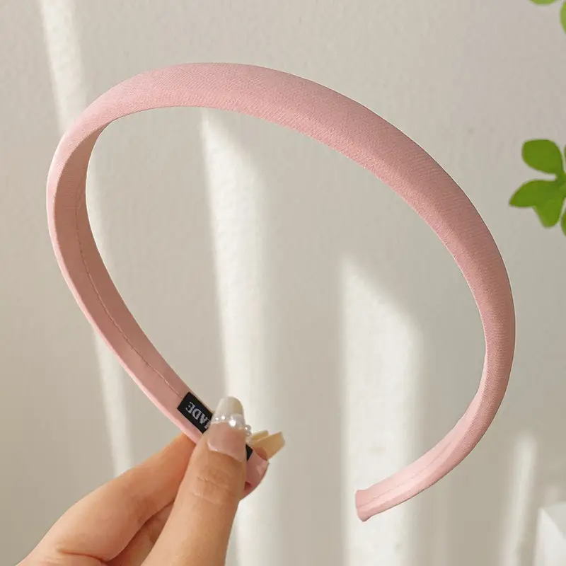 Women's Korean Style Plaid Hair Hoop 1cm Fine Fabric - Image 3