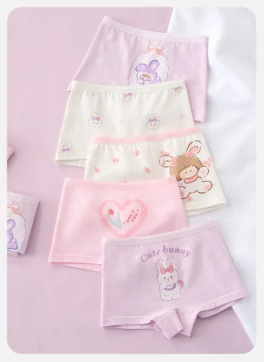 Girls' Cartoon Cotton Shorts 5 Pack Summer — feature 13