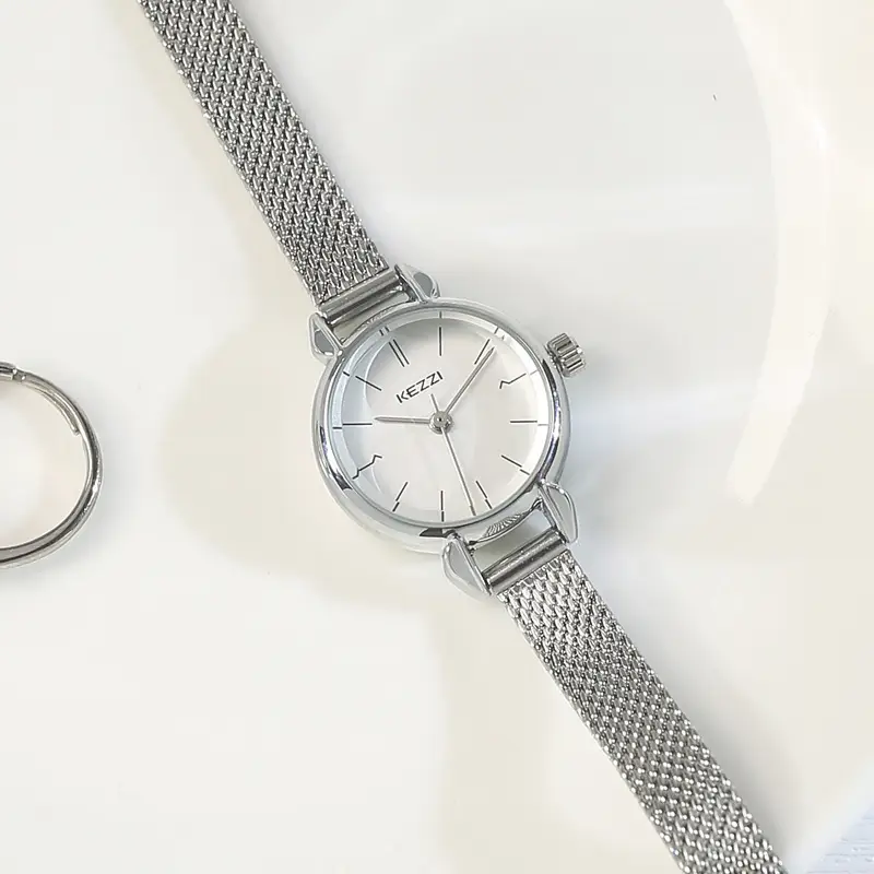 Women's French Style Light Luxury Watch with Mesh Band - Image 5