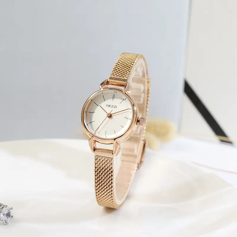 Women's French Style Light Luxury Watch with Mesh Band - Image 2
