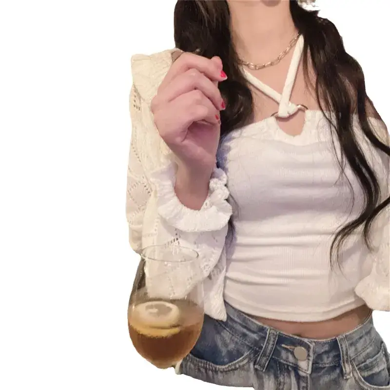 Pure Lust Style Knitted Shawl Suspender Top for Women