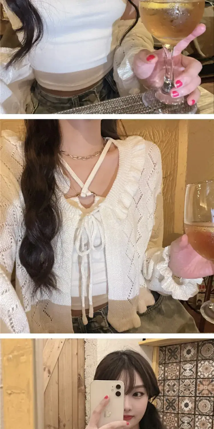Pure Lust Style Knitted Shawl Suspender Top for Women — feature 4