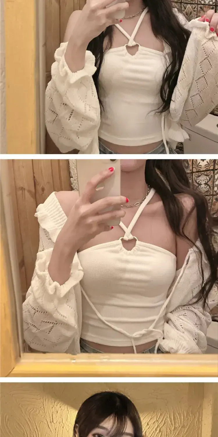 Pure Lust Style Knitted Shawl Suspender Top for Women — feature 5