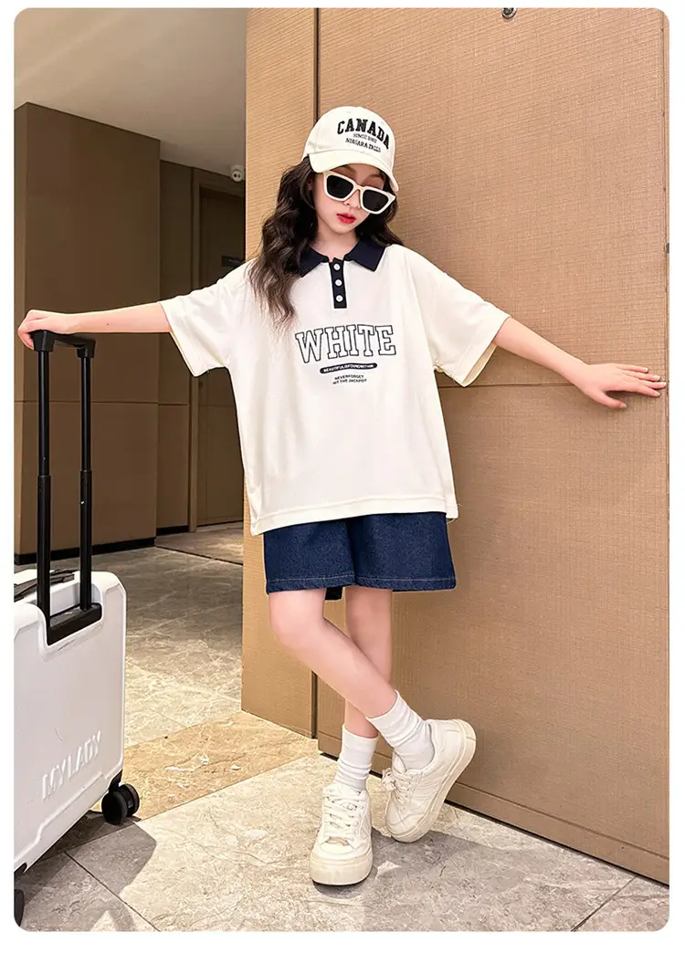 2025 Summer Korean Style Girls Shorts Set Medium Large — feature 10