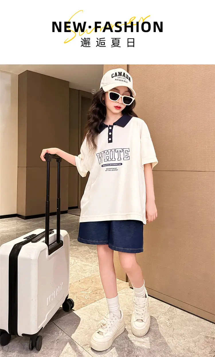 2025 Summer Korean Style Girls Shorts Set Medium Large — feature 2