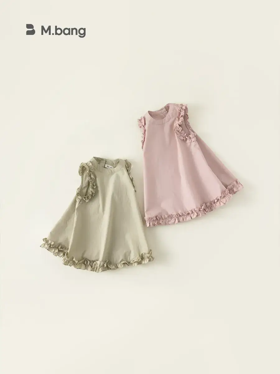 Pink Fungus Lace Vest Dress for Baby Girl Summer - Image 22