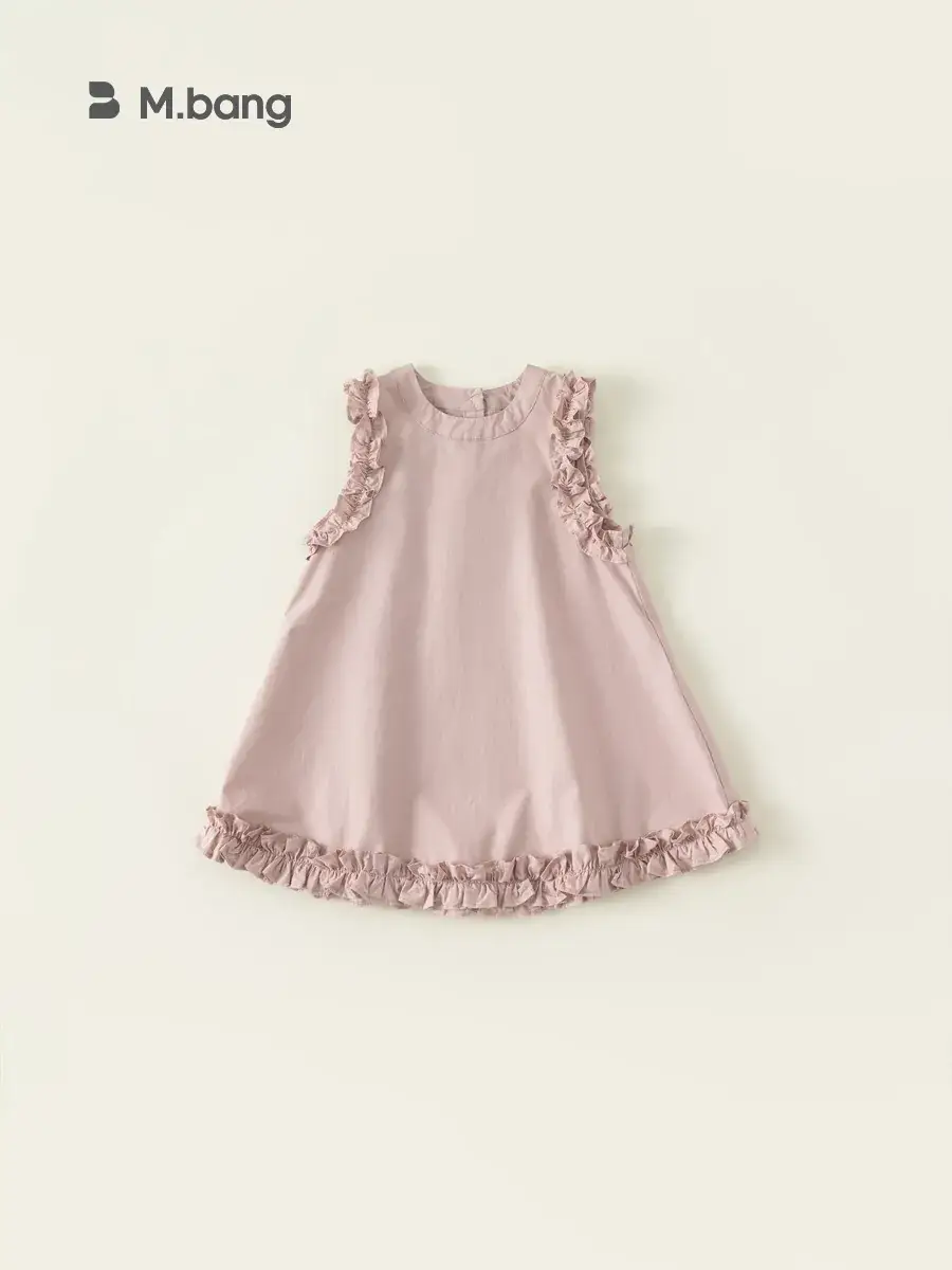 Pink Fungus Lace Vest Dress for Baby Girl Summer - Image 23