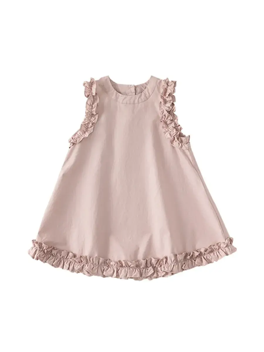 Pink Fungus Lace Vest Dress for Baby Girl Summer - Image 25