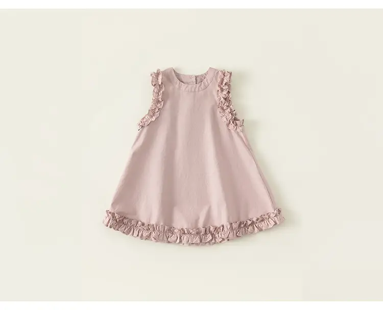 Pink Fungus Lace Vest Dress for Baby Girl Summer — feature 18
