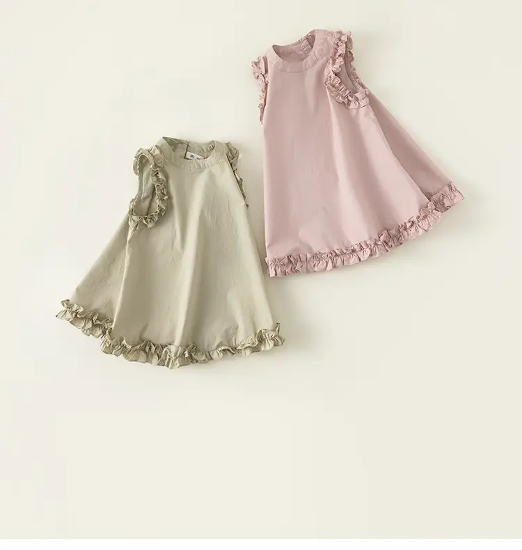 Pink Fungus Lace Vest Dress for Baby Girl Summer — feature 4