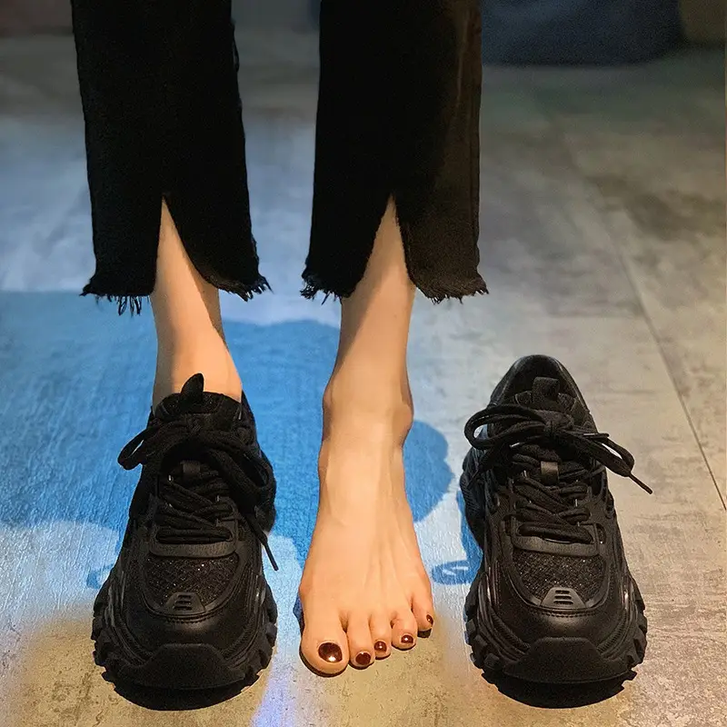 Korean Style Summer Thick-soled Torre Shoes Women's 2023 New Foot-showing Small Height-increasing All-match Breathable Sports Casual Shoes - Image 5