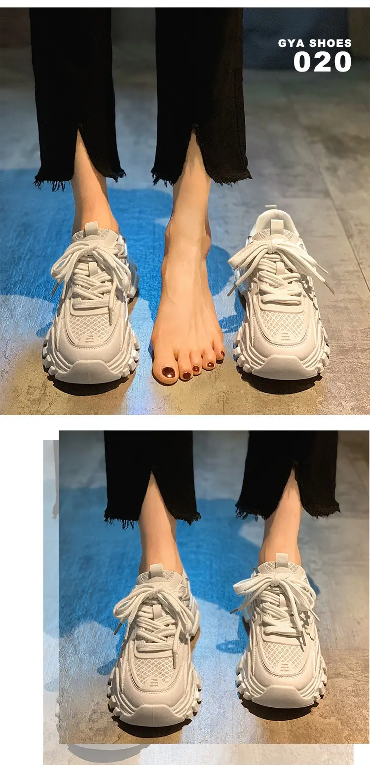 Korean Style Summer Thick-soled Torre Shoes Women's 2023 New Foot-showing Small Height-increasing All-match Breathable Sports Casual Shoes — feature 13