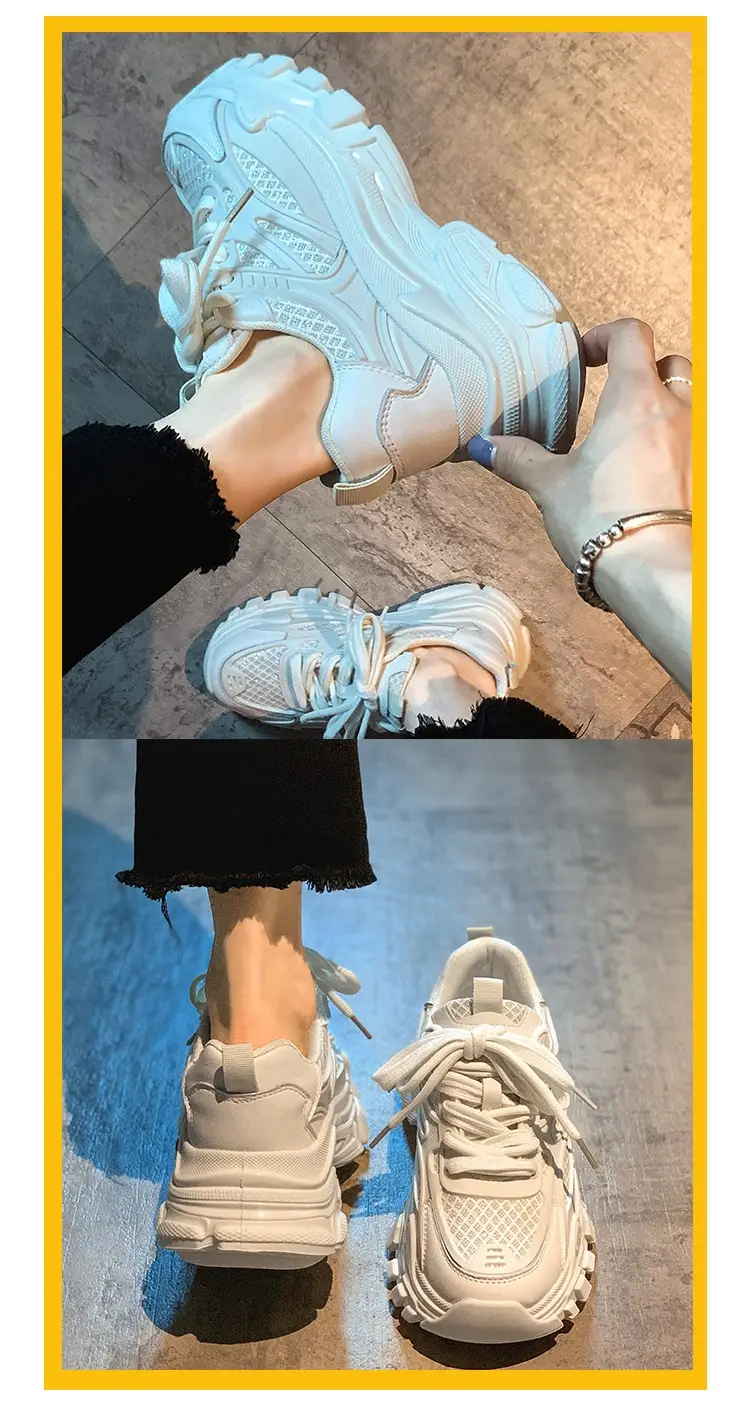 Korean Style Summer Thick-soled Torre Shoes Women's 2023 New Foot-showing Small Height-increasing All-match Breathable Sports Casual Shoes — feature 15