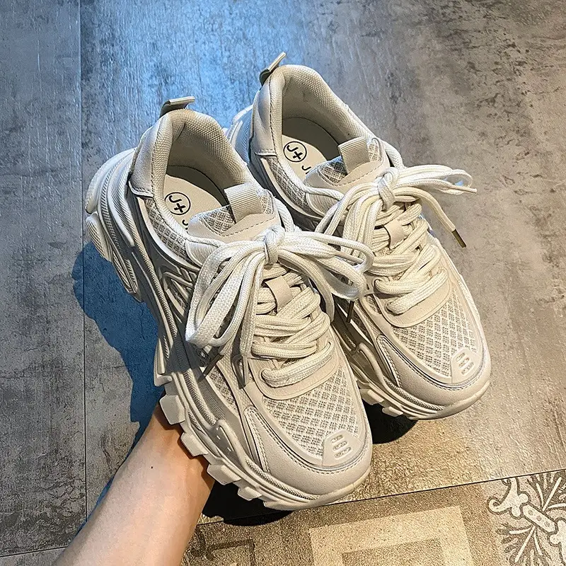 Korean Style Summer Thick-soled Torre Shoes Women's 2023 New Foot-showing Small Height-increasing All-match Breathable Sports Casual Shoes - Image 2